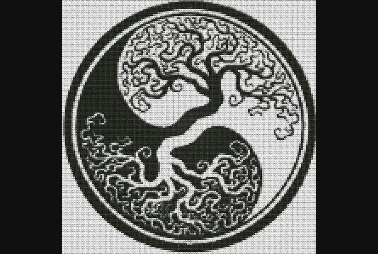 Tree of Life Viking Cross Stitch Pattern: Celtic Norse Embroidery PDF for Beginners