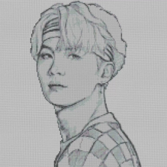 BTS Bangtan Boys Cross Stitch Pattern - Suga Embroidery PDF for K-pop Fans and Beginners