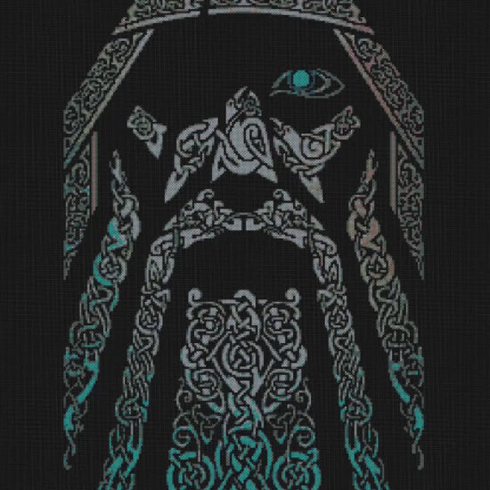 Beginner-Friendly Viking Cross Stitch: Odin Norse Embroidery Pattern PDF - Printable X-Stitch Design