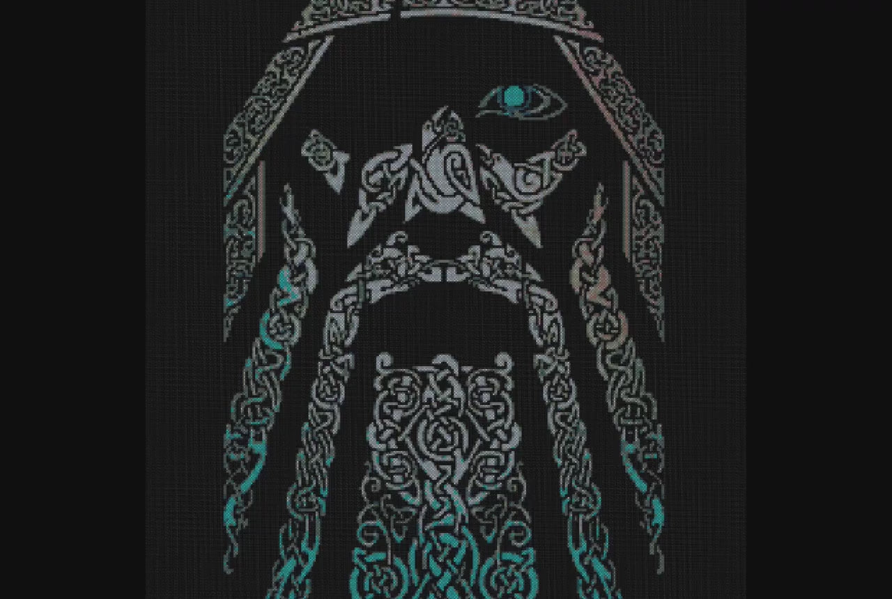 Beginner-Friendly Viking Cross Stitch: Odin Norse Embroidery Pattern PDF - Printable X-Stitch Design