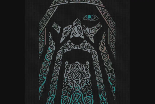 Beginner-Friendly Viking Cross Stitch: Odin Norse Embroidery Pattern PDF - Printable X-Stitch Design