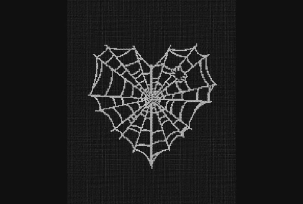 Beginner-Friendly Spider Web Cross Stitch Pattern: Easy Embroidery Design for Halloween Decor