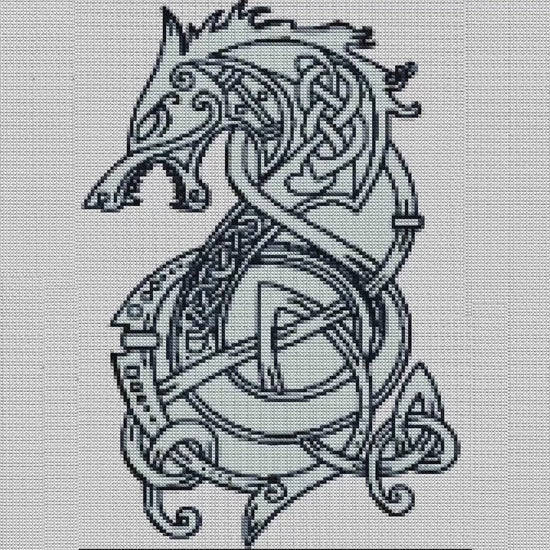 Norse Viking Celtic Cross Stitch Pattern: Printable Ornament Embroidery PDF for Beginners