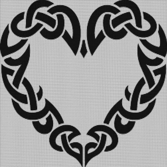 Viking Runes Celtic Heart Cross Stitch Pattern: Beginner-Friendly Norse Embroidery PDF for X-Stitch Enthusiasts