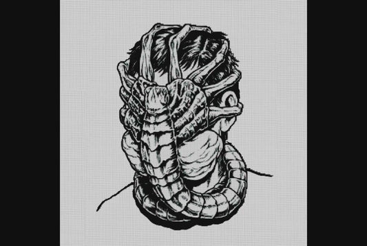Alien cross stitch pattern Xenomorph Alien embroidery Aliens Scary Movie Fan Designs PDF